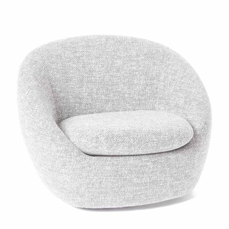 West Elm Cozy Chair Poly Chunky Melange Frost Grey image number 0